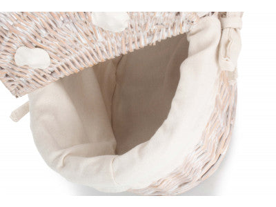 Basket, CHILDS WHITE WASH LIDDED HAMPER with WHITE LINING