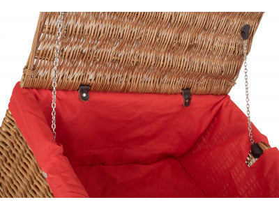 "Basket, 22" DOUBLE STEAMED HAMPER with RED LINING"