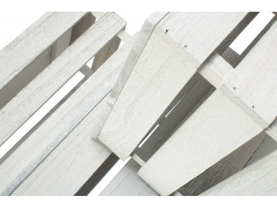 Basket, Set of 3 VINTAGE SLATTED WOODEN BOX