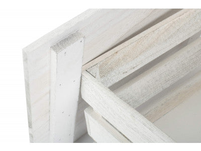 Basket, MEDIUM VINTAGE SLATTED WOODEN BOX