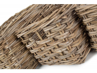 Basket, Set of 3 RECTANGULAR GREY RATTAN STORAGE BASKET