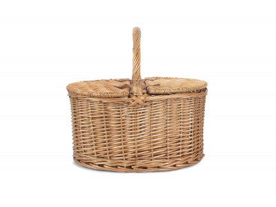 Basket, LIGHT STEAMED OVAL LIDDED HAMPER