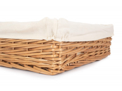 Basket, LARGE LINED STRAIGHT-SIDED RECTANGULAR TRAY
