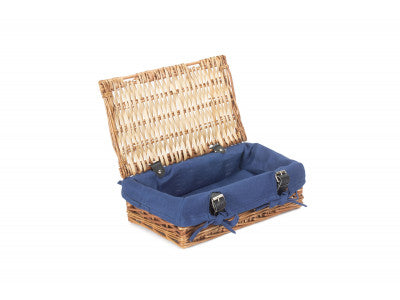 "Basket, SMALL 14" PACKAGING HAMPER with NAVY BLUE LINING"