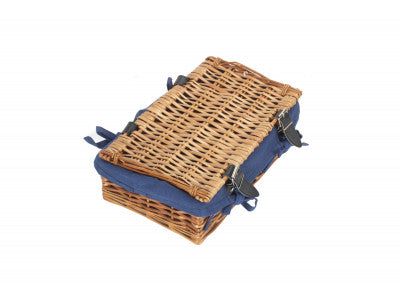 "Basket, SMALL 14" PACKAGING HAMPER with NAVY BLUE LINING"