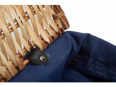 "Basket, SMALL 14" PACKAGING HAMPER with NAVY BLUE LINING"