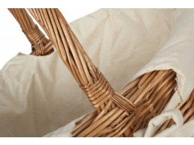 Basket, DOUBLE STEAMED OVAL SHOPPER with WHITE LINING