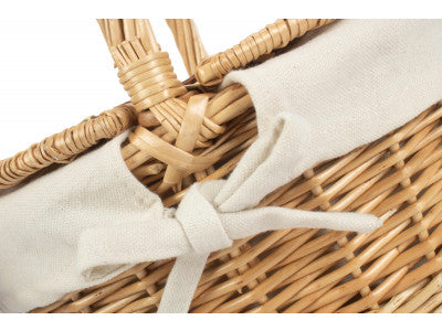 Basket, CHILD'S OVAL LIDDED HAMPER with WHITE LINING