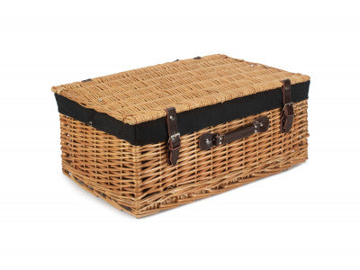 "Basket, 22" BUFF HAMPER with BLACK LINING"