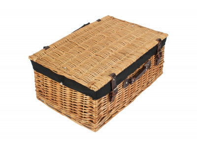 "Basket, 22" BUFF HAMPER with BLACK LINING"