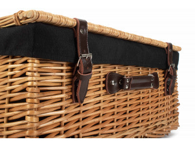 "Basket, 22" BUFF HAMPER with BLACK LINING"
