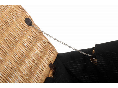 "Basket, 22" BUFF HAMPER with BLACK LINING"