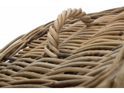 Basket, SMALL SQUARE RATTAN LAUNDRY HAMPER BASKET