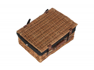 "Basket, 14" LIGHT STEAMED HAMPER with BLACK LINING"