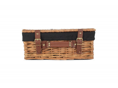 "Basket, 14" LIGHT STEAMED HAMPER with BLACK LINING"