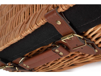 "Basket, 14" LIGHT STEAMED HAMPER with BLACK LINING"
