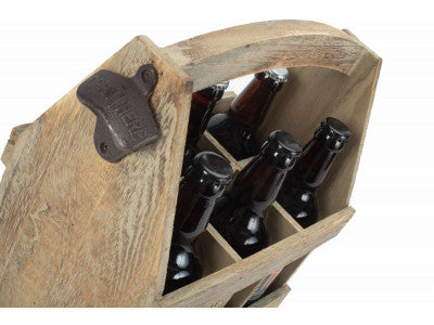 Basket, OAK EFFECT 6 BEER BOTTLE CARRIER