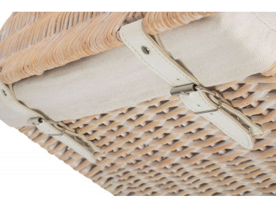 Basket, SIZE 1 - BOUTIQUE WHITE WASH STORAGE LAUNDRY HAMPER with LINING