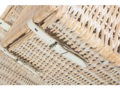 Basket, Set of 2 WHITE WASH VINTNER STORAGE HAMPER