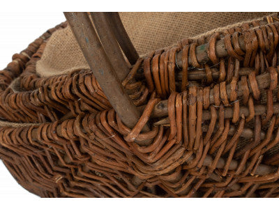 Basket, Set of 3 OVAL UNPEELED WILLOW GARDEN TRUG