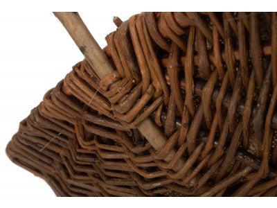 Basket, MEDIUM RECTANGULAR UNPEELED WILLOW GARDEN TRUG with HESSIAN LINING