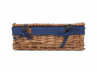 "Basket, 15" PACKAGING HAMPER with NAVY BLUE LINING "