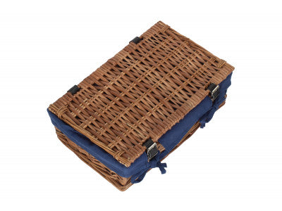 "Basket, 15" PACKAGING HAMPER with NAVY BLUE LINING "
