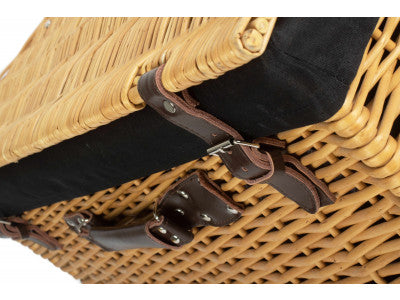 "Basket, 24" BUFF HAMPER with BLACK LINING"