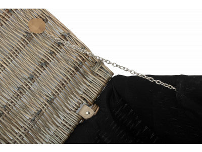 "Basket, 22" ANTIQUE WASH HAMPER with BLACK LINING"