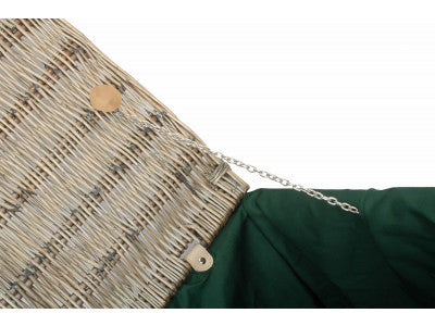 "Basket, 22" ANTIQUE WASH HAMPER with GREEN LINING"