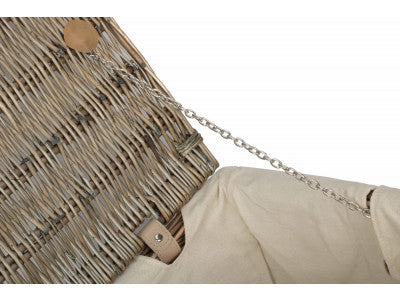 "Basket, 22" ANTIQUE WASH HAMPER with WHITE LINING"