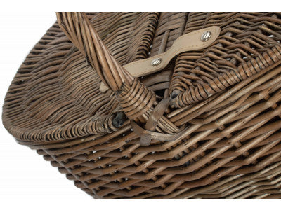 Basket, DEEP ANTIQUE WASH OVAL PICNIC BASKET