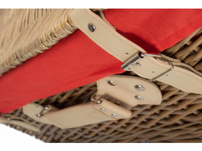 "Basket, 22" ANTIQUE WASH HAMPER with RED LINING"