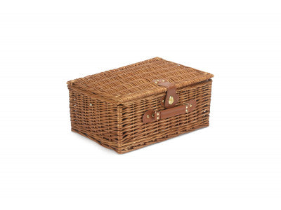 Basket, 2 PERSON BLUE TWEED HAMPER
