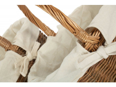 Basket, Set of 2 COUNTRY OVAL SHOPPER with WHITE LINING