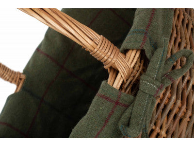 Basket, COUNTRY OVAL SHOPPER with GREEN TWEED LINING
