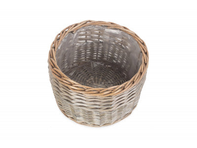 Basket, LARGE ROUND ANTIQUE WASH PLANTER