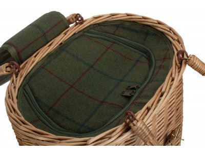 Basket, OVAL GREEN TWEED CHILLER HAMPER BASKET