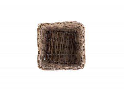 Basket, SQUARE RATTAN STORAGE BASKET