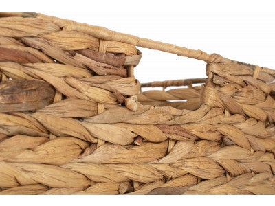 Basket, LARGE SHALLOW RECTANGULAR WATER HYACINTH STORAGE BASKET