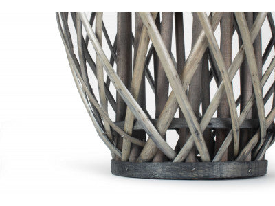 Basket, GREY WASH WILLOW CANDLE LANTERN