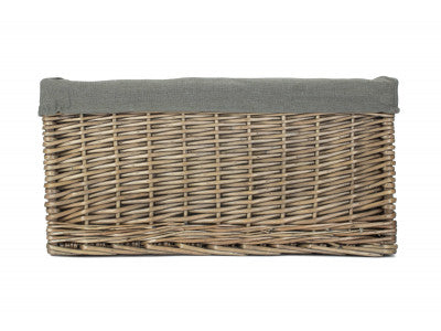 Basket, JUMBO ANTIQUE WASH STORAGE BASKET with GREY SAGE LINING