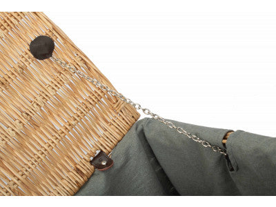 "Basket, 20" BUFF HAMPER with GREY SAGE LINING"