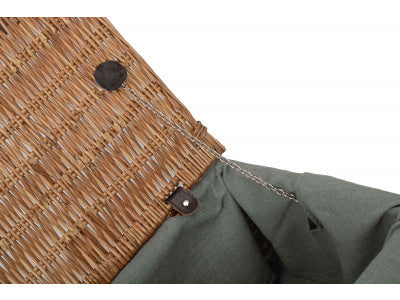 "Basket, 18" DOUBLE STEAMED HAMPER WITH GREY SAGE LINING"