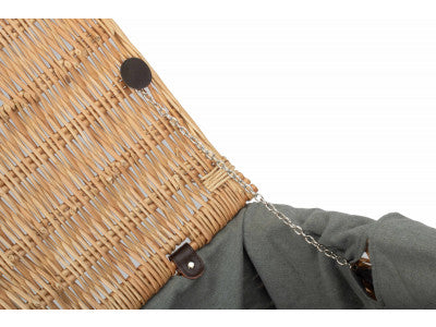 "Basket, 24" BUFF HAMPER with GREY SAGE LINING"