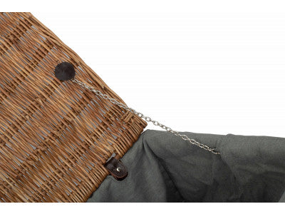 "Basket, 22" DOUBLE STEAMED HAMPER with GREY SAGE LINING"