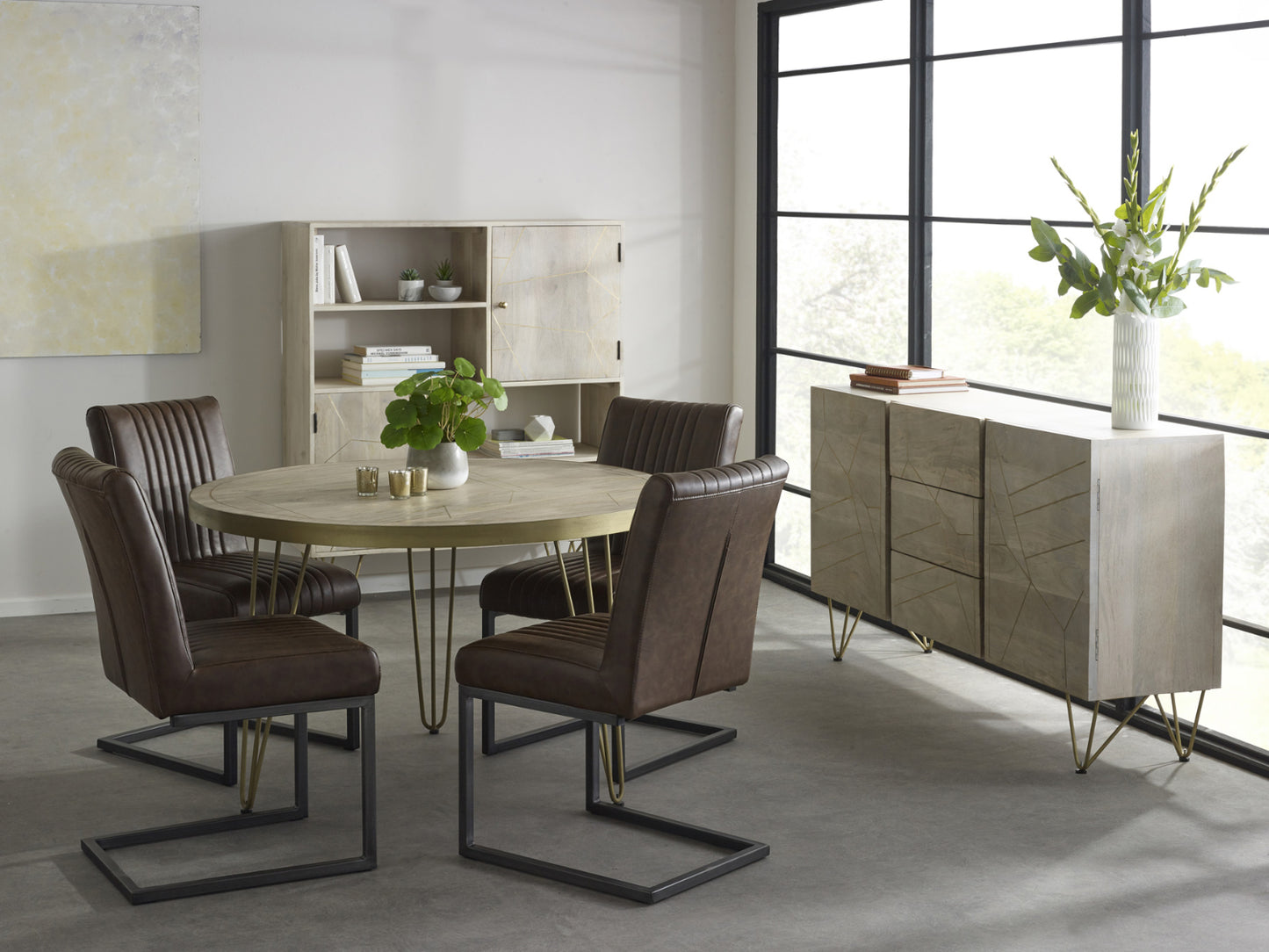 Light Gold Extra Large Sideboard 3 Drawers and 2 Doors