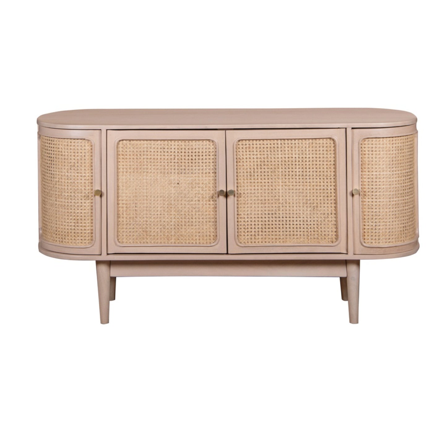 Cane & Mango Wood 4 Doors Sideboard