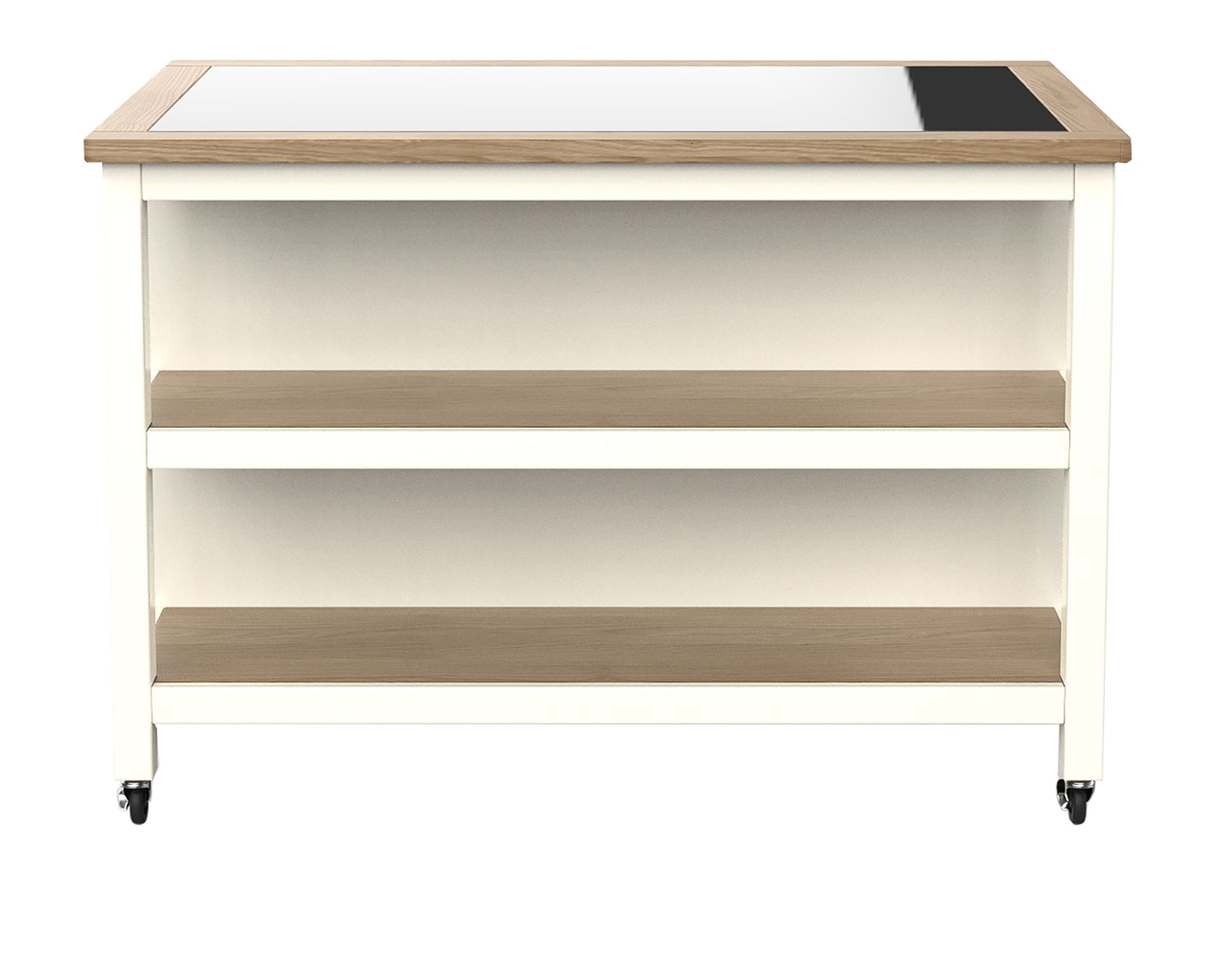 Kitchen Island (Cream) Open with Breakfast Bar :