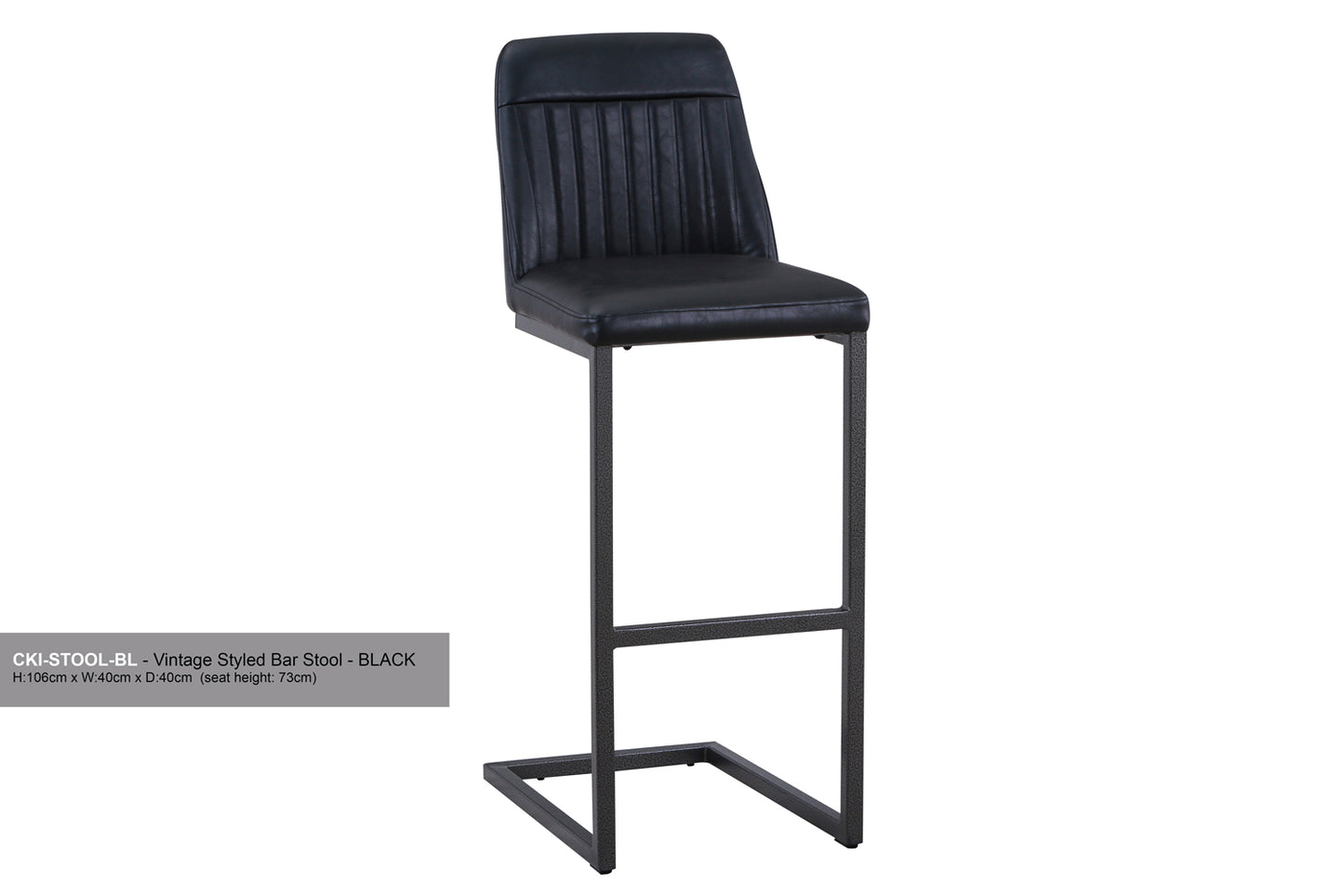 Vintage Black Leather Bar Stool (Pack of Two) : Reclaimed Range, Black Leather, Steel Framed Bar Stool With Antiqued, Distressed Leather, stylish